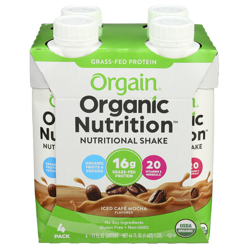 ORGAIN ® Organic Nutrition Shake Iced Café Mocha 3 X 4-Pack - 11 Fluid Ounce - 4 Count