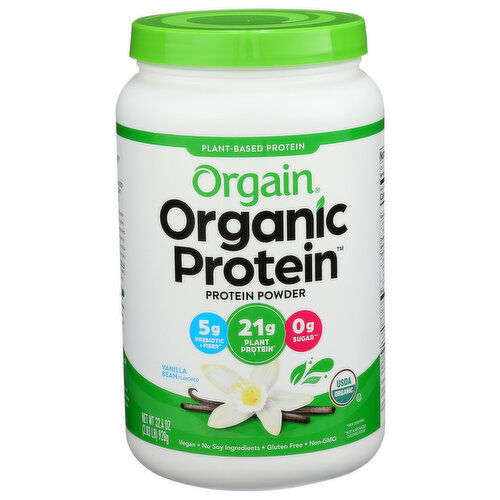 Orgain Vanilla Organic Protein Powder Plant Based Sweet Bean - 32.4 Ounce