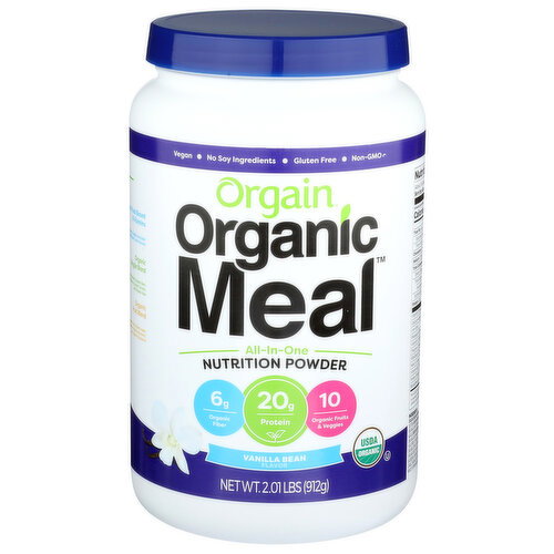 Orgain Vanilla Bean Flavor Powder Organic Meal - 2.01 Pound - 1 Count Image 1 of 4