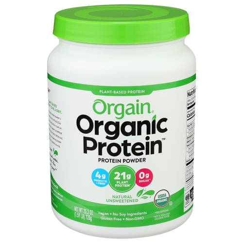 Orgain Unsweetened Organic Protein Powder Plant Based Natural - 25.3 Ounce - 1 Count Image 1 of 4