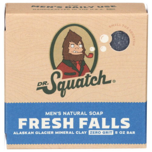 DR. Squatch Fresh Falls Zero Grit Men's Natural Bar Soap - 5 Ounce