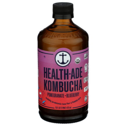 HEALTH-ADE Pomegranate Blueberry Carbonated Kombucha - 16 Fluid Ounce