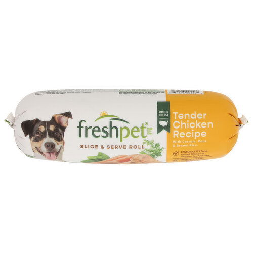 Freshpet Select Fresh Refrigerated Food For Dogs Tender Chicken Recipe With Carrots, Peas & Brown Rice - 1.5 Pound