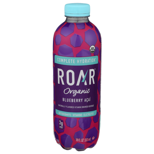 ROAR ORGANIC Blueberry Acai Enhanced Water 12 Pack - 18 Fluid Ounce