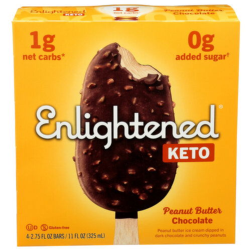 Enlightened Peanut Butter Chocolate Keto Ice Cream Chip Bar - 2.75 Fluid Ounce - 4 Count