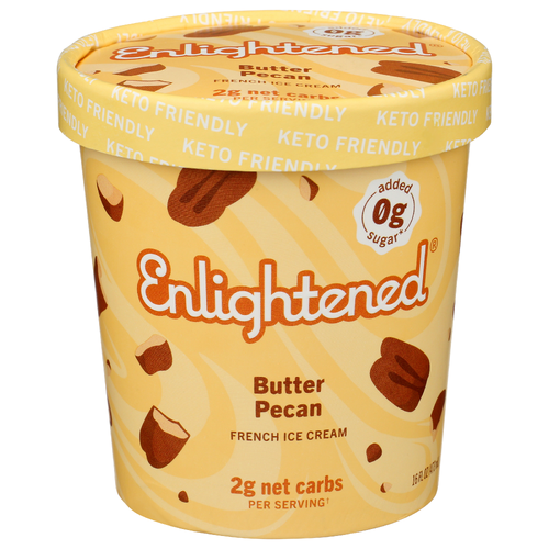 Enlightened Sweet, Buttery Butter Pecan Pint Friendly Ice Cream Keto - 16 Fluid Ounce