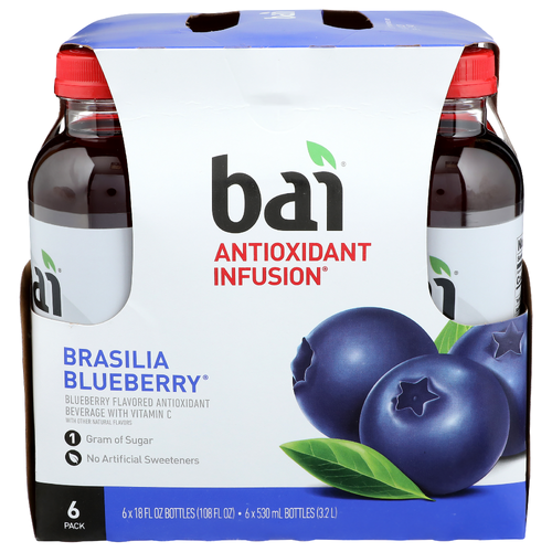 Bai Brasilia Blueberry - 18 Fluid Ounce - 6 Count Image 1 of 4