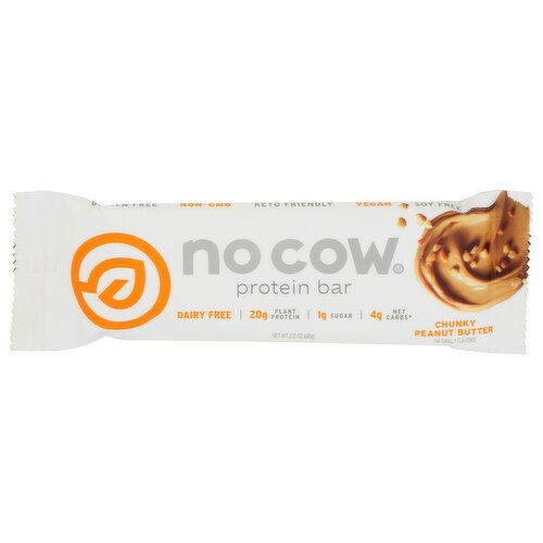 No Cow Chunky Peanut Butter Vegan Protein Bar - 2.12 Ounce - 1 Count