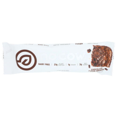 No Cow Chocolate Fudge Brownie Vegan Protein Bar - 2.12 Ounce