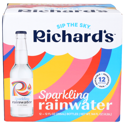 RICHARD's Rainwater Sparkling Water Glass 12-Pack - 12 Fluid Ounce - 12 Count