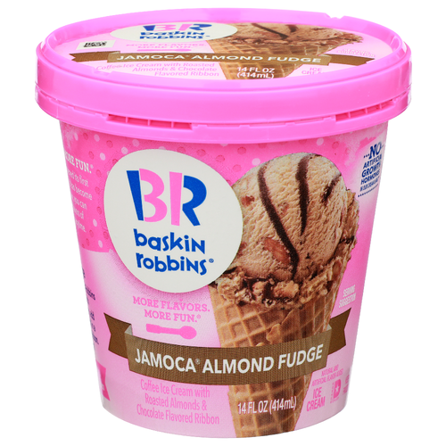 Baskin Robbins Jamoca Almond Fudge Ice Cream - 14 Fluid Ounce