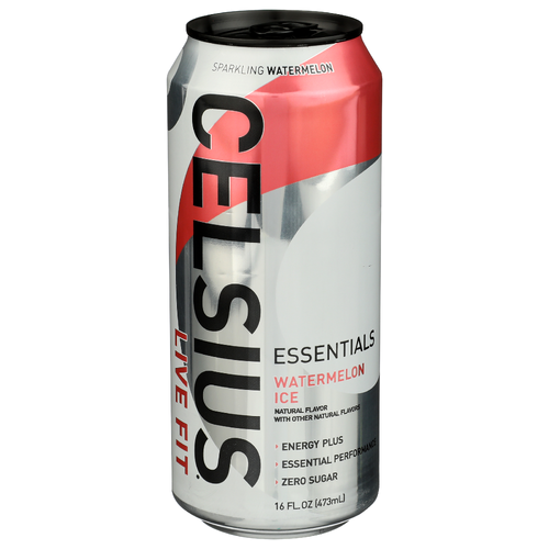 Celsius Watermelon Ice Essentials Sparkling Single Can - 16 Fluid Ounce