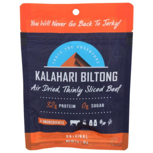 Kalahari Biltong Original Air Dried, Thinly Sliced Beef - 2 Ounce - 1 Count