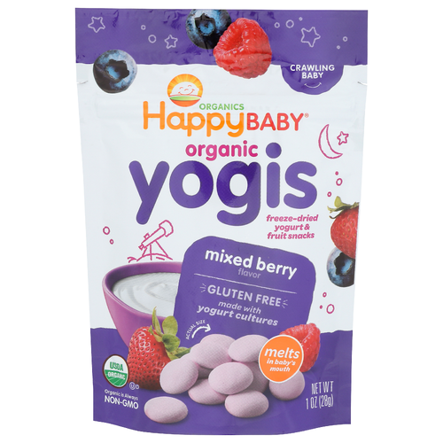Happy Baby Organic Yogis Freeze Dried Yogurt & Fruit Snacks Mixed Berry - 1 Ounce