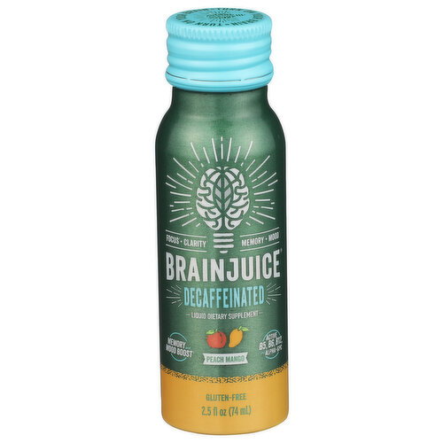 Brainjuice Peach Mango Liquid Dietary Supplement Decaf - 2.5 Fluid Ounce Image 1 of 2