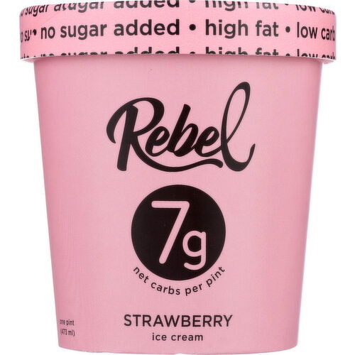 Rebel Ice Cream Strawberry - 1 Pint