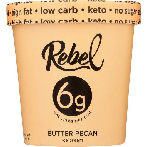Rebel Ice Cream Butter Pecan - 1 Pint