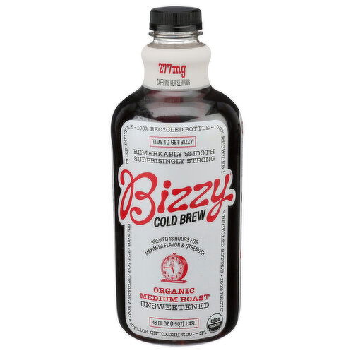 Bizzy Coffee Medium Roast Unsweetened Rtd Org - 48 Fluid Ounce
