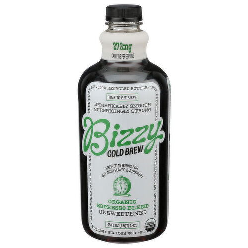 Bizzy Coffee Espresso Blend Unsweetened Rtd - 48 Fluid Ounce