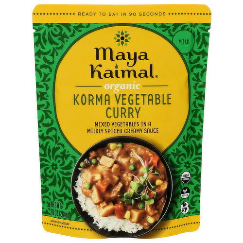Maya Kaimal Foods Korma Vegetable Curry Pouch Organic - 10 Ounce