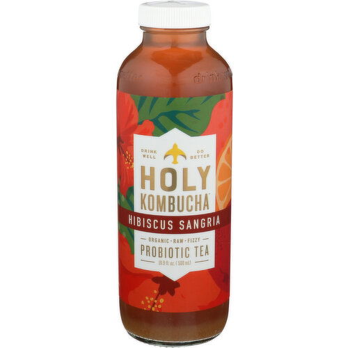 Holy Kombucha Tea Hibiscus Sangria - 16.9 Fluid Ounce