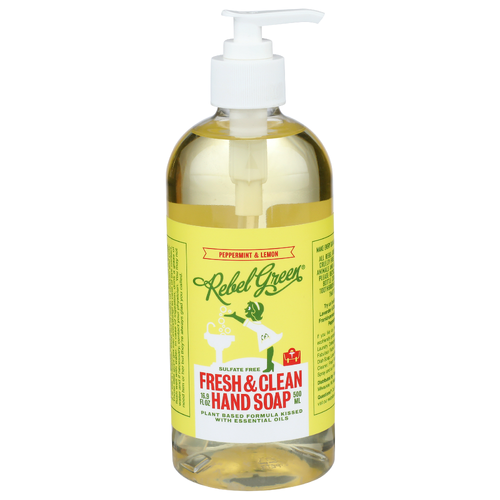 Rebel Green Peppermint & Lemon Fresh & Clean Hand Soap - 16.9 Fluid Ounce