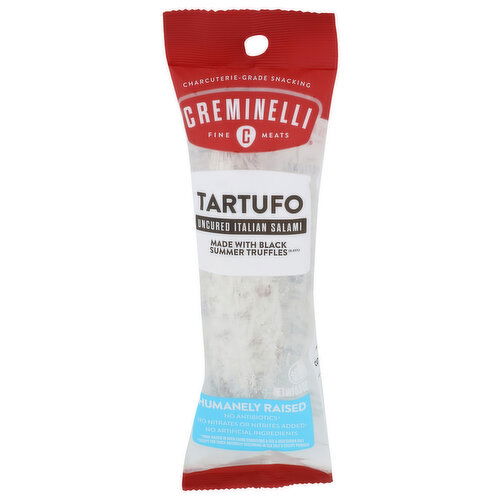 CREMINELLI FINE MEATS Tartufo Salame Made With Real Black Truffles Imported From Italy - 5.5 Ounce