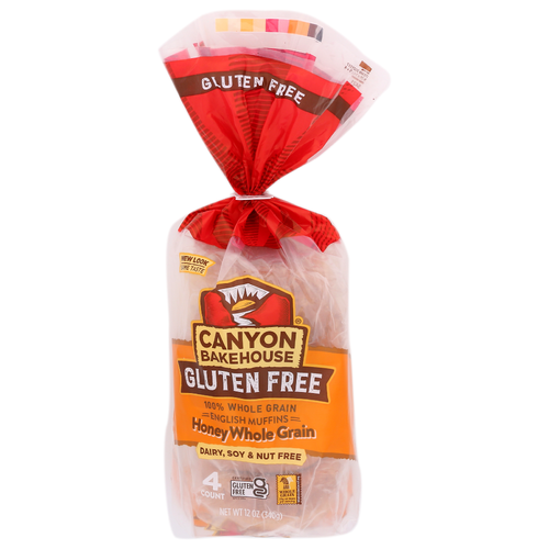 Canyon Bakehouse Fresh English Muffin Honey Whole Grain - 3 Ounce - 4 Count