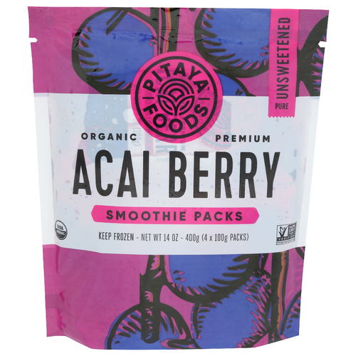 Pitaya Smoothie Packs Acai Puree - 3.5 Ounce - 4 Count
