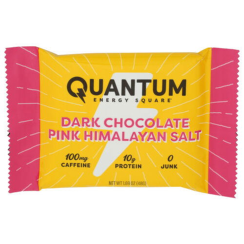 Quantum Energy Squares Chocolate Dark Pink Himalayan Salt Soft Bar Coffee-Infused - 1.69 Ounce
