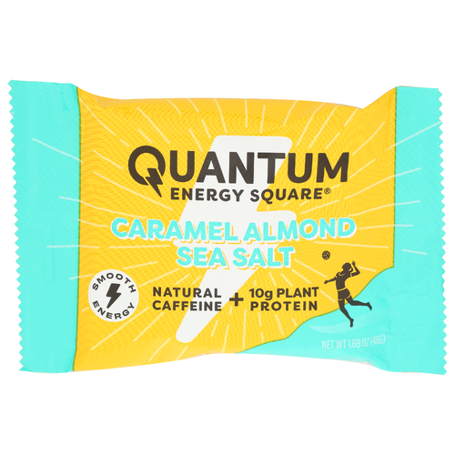 QUANTUM ENERGY SQUARES Caramel Almond Sea Salt Soft Bar Coffee-Infused - 1.69 Ounce
