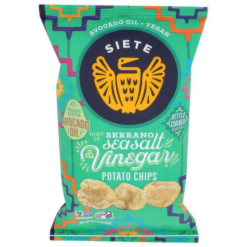 SIETE Serrano Sea Salt Vinegar Ss & Potato Chips - 5.5 Ounce