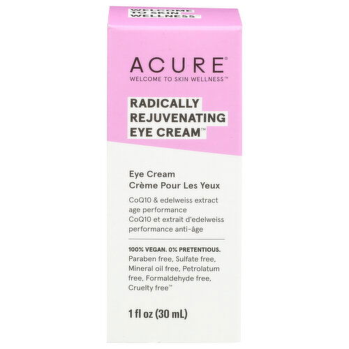 Acure Radically Rejuvenating Eye Cream Chlorella & Edelweiss Extract - 1 Fluid Ounce