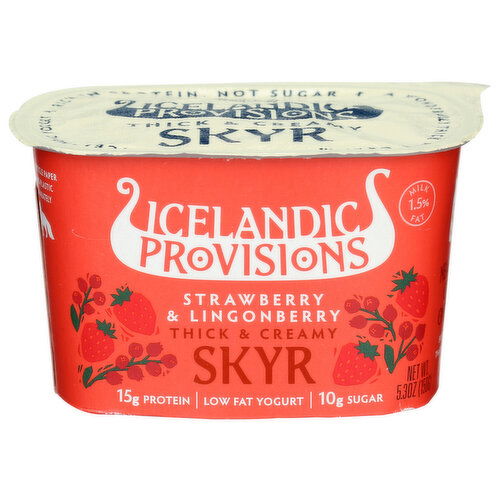 Icelandic Provisions Strawberry & Lingonberry Skyr - 5.3 Ounce
