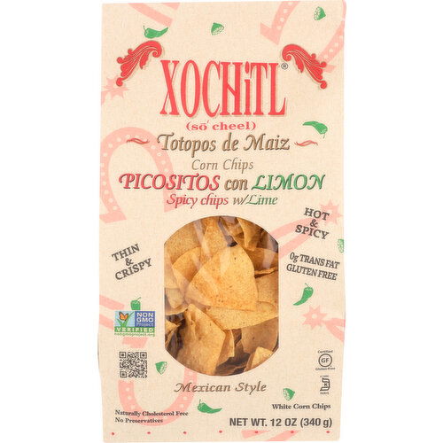 Xochitl White Corn Chips Picositos Con Limon Spicy W Lime - 12 Ounce