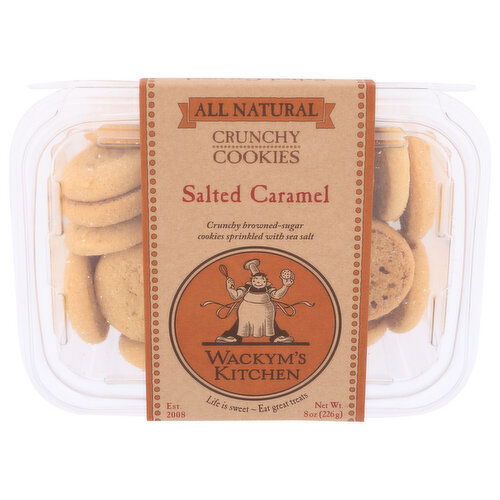 WACKYM'S KITCHEN Salted Caramel All-Natural Crunchy Cookies - 8 Ounce