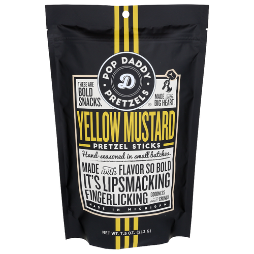 Pop Daddy Pretzels Yellow Mustard Pretzel Sticks - 7.5 Ounce