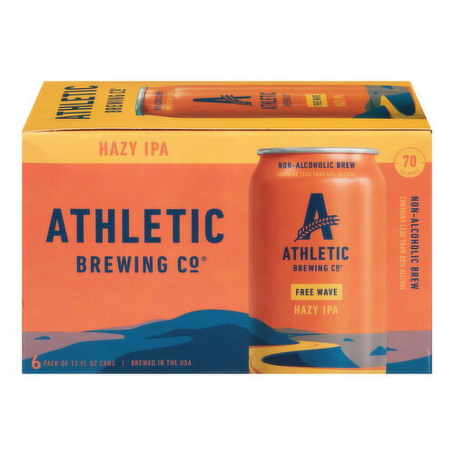 Athletic Brewing CO. Non-Alcoholic Hazy Ipa 6pk Cans, 12 Fz - 72 Fluid Ounce Image 1 of 3