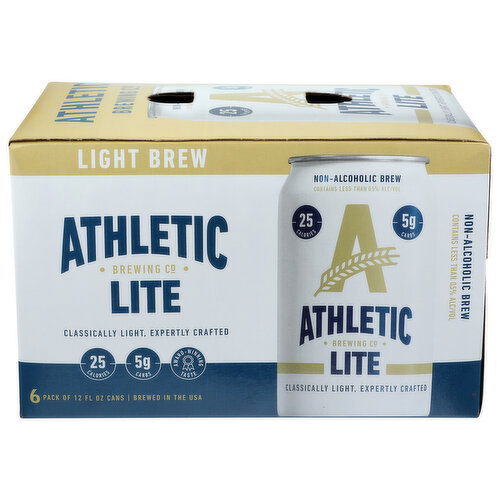 Athletic Brewing Co Lite Non-Alcoholic Brew - 6 Count