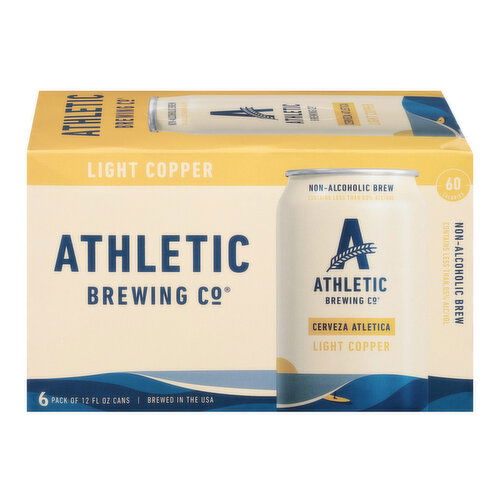 Athletic Brewing CO. Cerveza Atletica Is A Refreshing Mexican Inspired Light Copper, Perfect For SUMMER. The Brew Has Copper Hue With An Aroma And Flavor Of Delicate Bread Crust Golden Treacle That Are Balanced Spicy Floral NOTES - 72 Fluid Ounce