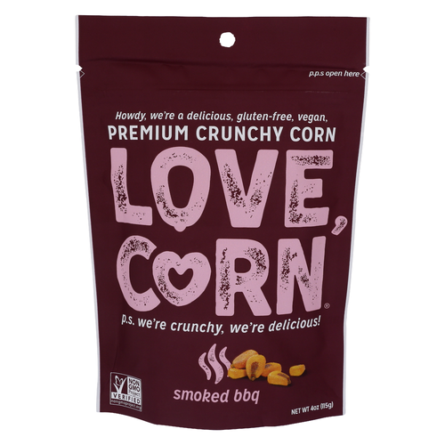 Love, Corn Smoked BBQ Premium Crunchy - 4 Ounce
