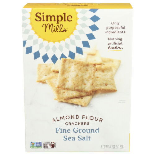 Simple Mills Fine Ground Sea Salt Almond Flour Crackers - 4.25 Ounce