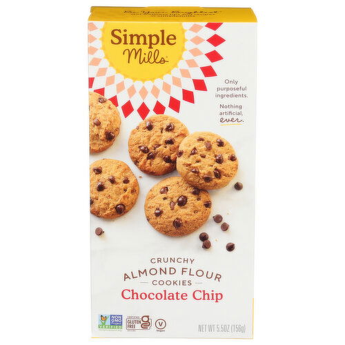 Simple Mills Chocolate Chip Crunchy Almond Flour Cookies - 5.5 Ounce