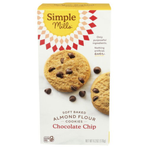 Simple Mills Chocolate Chip Soft Baked Almond Flour Cookies - 6.2 Ounce - 1 Count