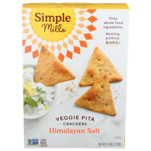 Simple Mills Himalayan Sea Salt Veggie Pita Crackers - 4.25 Ounce