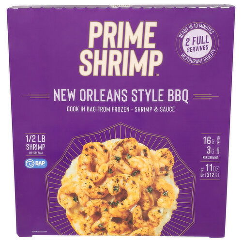 Prime Shrimp New Orleans Style BBQ Shrimp & Sauce - 5.5 Ounce - 2 Count