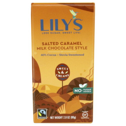 Lily's Salted Caramel 40% Cocoa Milk Chocolate Style Bar - 2.8 Ounce