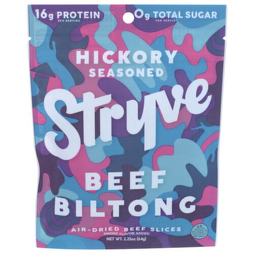Stryve Sliced Beef Biltong Hickory Seasoned - 2.25 Ounce