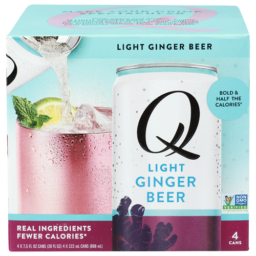 Q Mixers Light Ginger Beer - 7.5 Fluid Ounce - 4 Count
