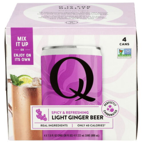 Q Mixers Light Ginger Beer - 7.5 Fluid Ounce - 4 Count